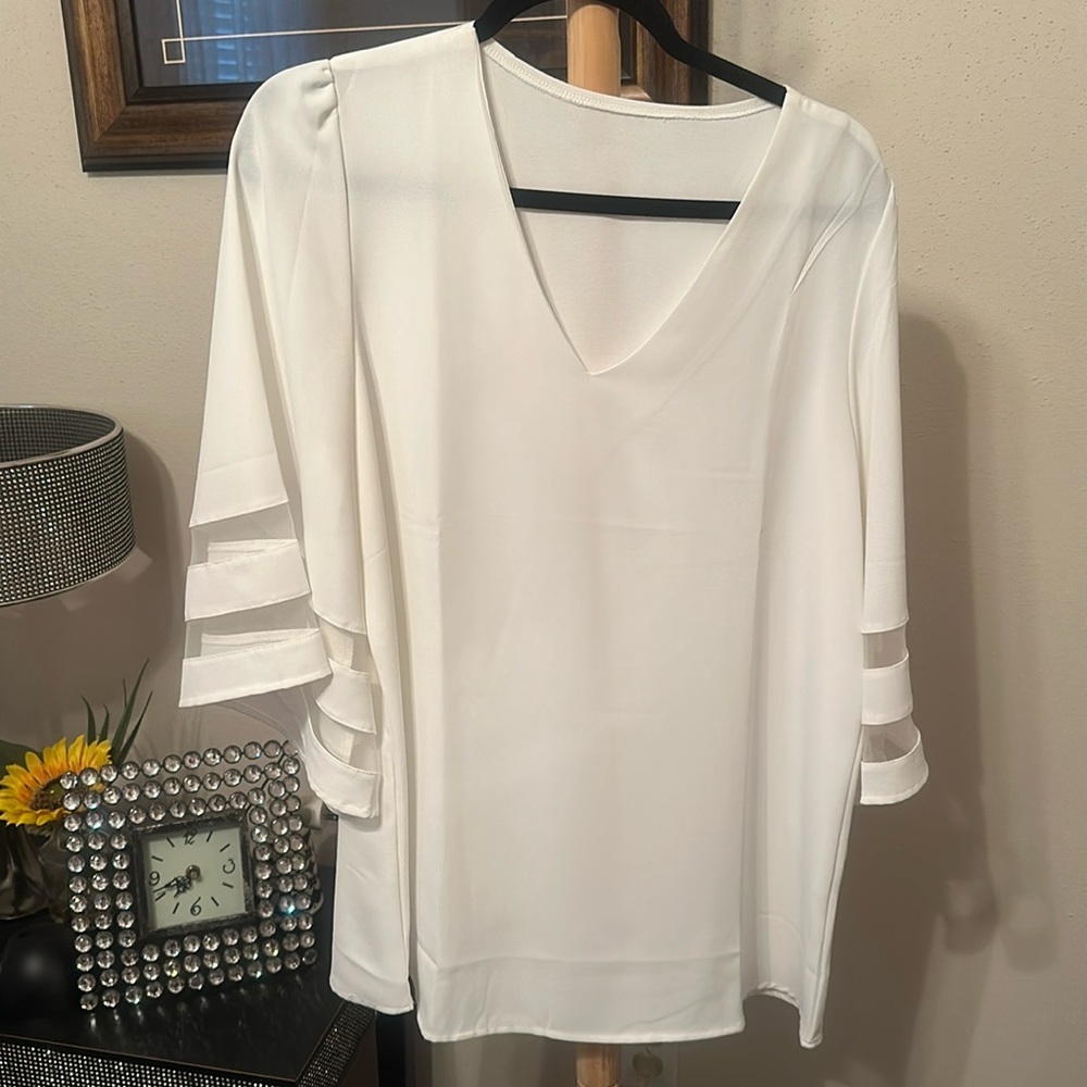 Beautiful white nylon blouse